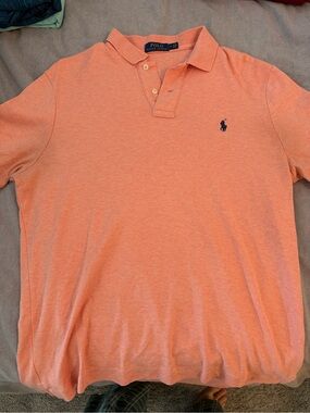 Ralph Lauren Men’s Heathered Coral Polo with Navy Pony